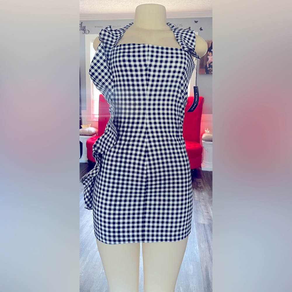 Black and White Plaid Mjnj Dress